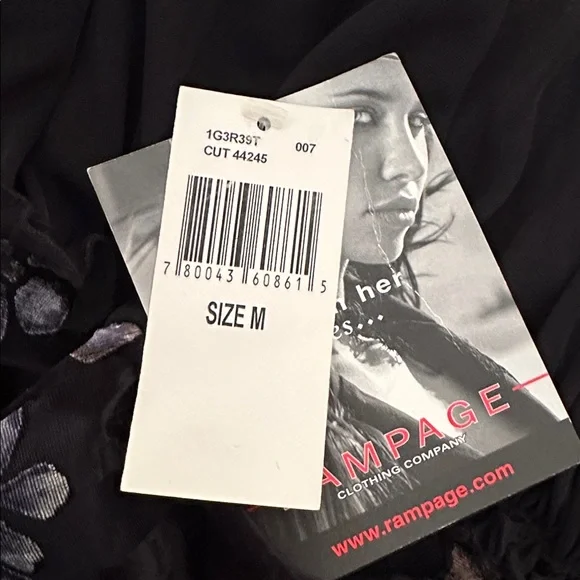 Rampage Vintage Y2K Black Burnout Velvet Dress W/ Original Tags Medium - Picture 13 of 13